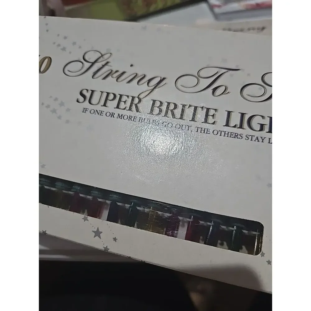 Vintage 2 Boxes Santa‎ Trim String Super Brite Lights Multicolor Holiday Xmas